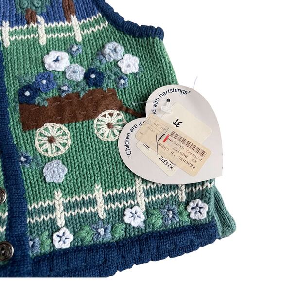 Hartstrings Sheep Pasture Farm Garden Sweater Vest Kids Sz 3T - Picture 4 of 5